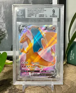 Pokemon Card Charizard V SWSH050 Promo Champions Path - Beckett BGS 9 MINT - Image 1