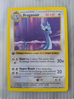 Pokemon Dragonair 1st Edition Shadowless Card 18/102 - Image 1