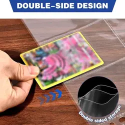 100 Pack 9 Pocket Double Side Card Sleeves Binder Sheets Holds 1800 Cards Tra... - Image 2