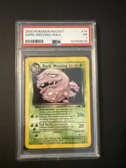 Pokemon TCG Dark Weezing Team Rocket Holo Rare PSA 1 14/82 2000 LOW POP!! - Image 1