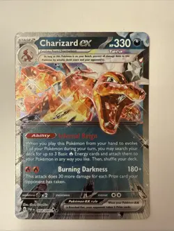 Charizard EX 054/091 Double Rare 2024 Pokemon Paldean Fates Holo Card NM - Image 1