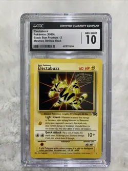 1999 Pokemon Game Movie #2 Electabuzz Movie Promo CGC-10 - Image 1