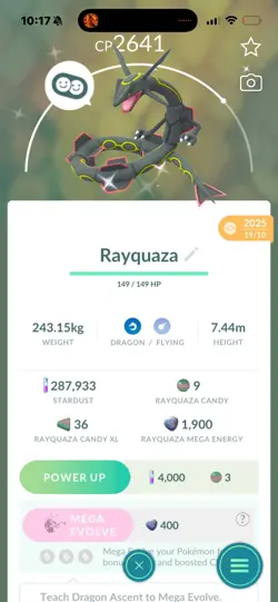 Pokemon Go (Stage 41 ) Shiny Rayquaza ( 4 Shinys) - Image 2