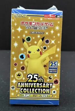 Factory Sealed Pokemon TCG 25th Anniversary Collection s8a Japanese Booster Box - Image 1