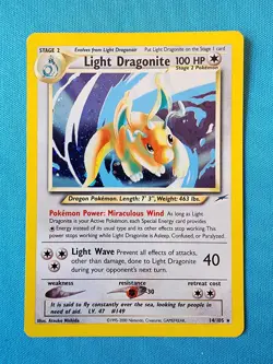 POKEMON LIGHT DRAGONITE 2002 NEO DESTINY UNLIMITED #14 HOLO - Image 1