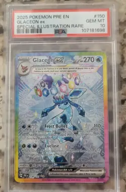 Pokemon Glaceon ex Prismatic Evolutions Special Illustration Rare #150 PSA 10 - Image 1