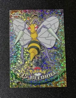 2000 Topps Chrome Pokemon Series 1 Beedrill #15 Sparkle Very Rare - Image 1
