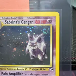 Pokemon Gym Heroes Sabrina’s Gengar 14/132 Holo Rare WOTC Swirl Above Head (LP) - Image 3