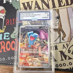 2025 Pokemon Team Rocket's Wobbuffet Promo Holo SV Black Star 203 AGS 9 TCG - Image 5