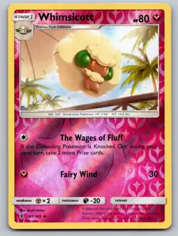 Whimsicott 91/145 Uncommon Guardians Rising Pokemon Reverse Holo Near Mint - Image 1