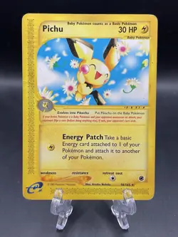 PICHU 58/165 Expedition non-holo E-Series / E-Reader Pokemon TCG card HP - Image 1