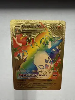 Charizard VMAX Rainbow Gold Metal Card Collectible.. Great Gift - Image 1