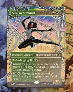 Silk, Web Weaver | Marvel's Spiderman | Borderless #215 | NM - MTG | Rare - Image 1
