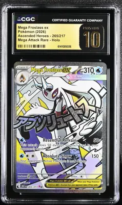 2026 POKEMON ASCENDED HEROES MEGA ATTACK MEGA FROSLASS EX #265 CGC 10 PRISTINE - Image 1