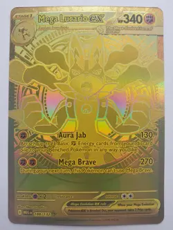 Mega Lucario Ex 188/132 Mega Evolution Gold Hyper Rare Pokemon English 24 HOUR🔥 - Image 1