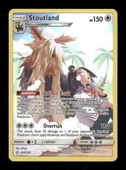 Pokemon Stoutland (Secret) Secret Rare SM - Cosmic Eclipse 248/236 NM - Image 1