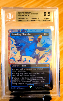 BGS 9.5 Traveling Chocobo, (Borderless / Neon Ink Blue 0551C) FF MTG - Image 1