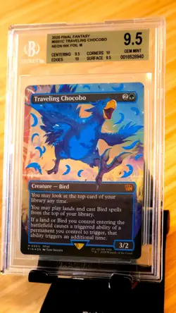 BGS 9.5 Traveling Chocobo, (Borderless / Neon Ink Blue 0551C) FF MTG - Image 2