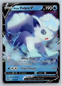 Alolan Vulpix Pokemon TCG Silver Tempest Ultra Rare 033/195 Pokemon NM Foil - Image 1