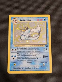 Pokemon Vaporeon 12/64 Jungle Holo Rare Unlimited MP - Image 1