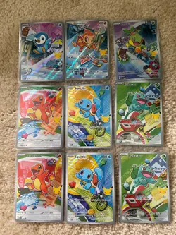 Pokemon First Partner Illustration Collection Kanto Gen 1 & 4 Set Pack Fresh - Image 1