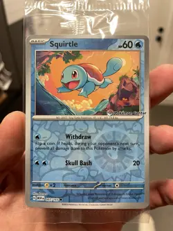 SEALED POKEMON CENTER STAMP Squirtle 007/165 Reverse Holo PreOrder Promo 151 QTY - Image 1