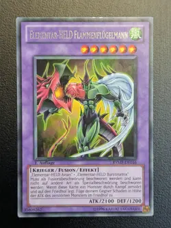 Elementar-HELD Flammenflugelmann RYMP-DE016 Rare Deutsch EX YUGIOH - Image 1