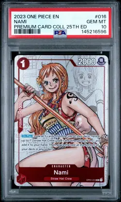 2023 One Piece Nami #016 Premium Card Collection 25th ED PSA 10 - Image 1