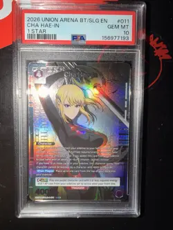 Union Arena Cha Hae-In Character 1 STAR Holo EN 011 BT/SLG PSA 10 2026 Pop # 1 - Image 1