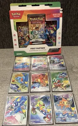 Pokemon TCG First Partner Illustration Collection Series 1 Box & 9 promo cards - Image 1