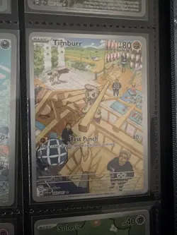 Pokemon TCG Timburr Twilight Masquerade Full Art Card 183/167 - Image 1