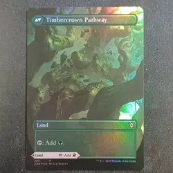 Cragcrown Pathway / Timbercrown Pathway BORDERLESS FOIL - Zendikar Rising (Mint) - Image 2