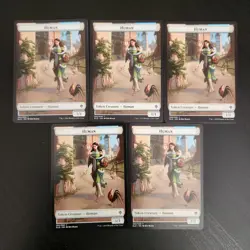 Human 002/020 [Throne of Eldraine] Double Sided MTG Token [x5] - Lightly Played - Image 1