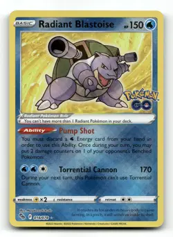 Radiant Blastoise 018/078 - Pokemon GO - Pokemon Card NM/M - Image 1