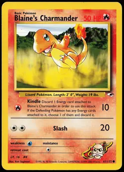Blaine's Charmander 61/132 Common Gym Heroes Pokemon Card - Image 1