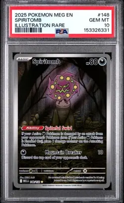 PSA 10 Spiritomb #148/132 Illustration Rare - Mega Evolution Pokemon TCG Card - Image 1