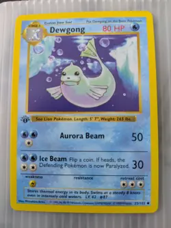 Pokemon Dewgong Card 25/102 1st Edition Shadowless - Image 1