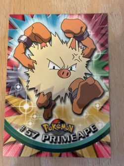 1999 Topps Pokemon #57 Primeape TV Animation Card Black Logo - Image 1
