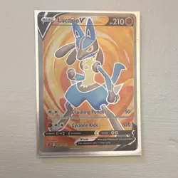 Pokemon Lucario V SWSH186 Promo Holo Stage 1 120 HP Aura Sphere Volley - Image 1