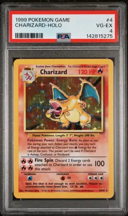 1999 Pokemon 4 Charizard Holo PSA 4 142815275 - Image 1