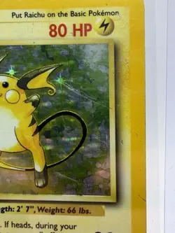 Pokemon TCG Raichu Base Set Holo 14/102 Damaged - Image 2