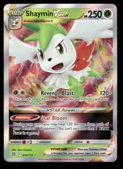 Pokemon Cards Shaymin VSTAR 014/172 Brilliant Stars Holo Rare VSTAR NM - Image 1