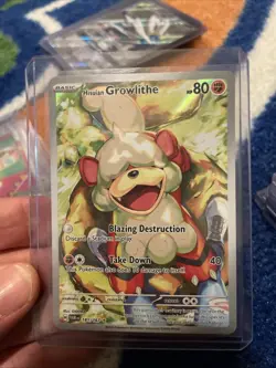 Pokemon TCG Hisuian Growlithe Twilight Masquerade Full Art Holo Card 181/167 - Image 1