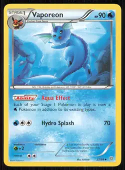 Vaporeon 22/98 Uncommon Ancient Origins Pokemon Moderately Played - Image 1