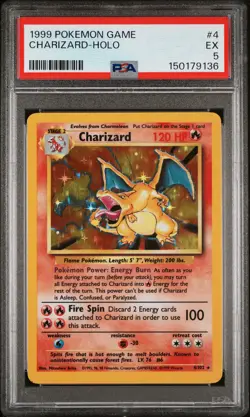 1999 Pokemon Game 4 Charizard Rare Holo PSA 5 150179136 - Image 1