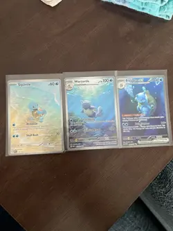 Pokemon TCG 151 Blastoise Wartortle Squirtle Set of 3 NM English US Seller - Image 1
