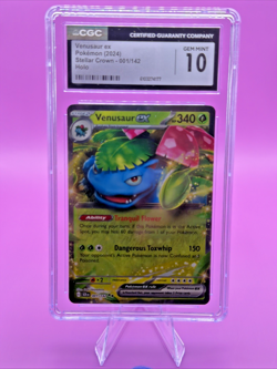 2024 Pokemon 🌱 Venusaur ex #001 Stellar Crown Holo CGC Gem MINT 10 🔥🚀🌎 - Image 1