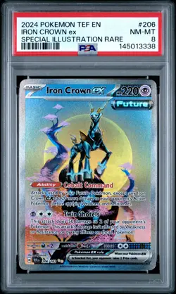 Iron Crown EX 206/162 Special Illustration Rare Pokemon PSA 8 *338 - Image 1