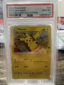 2021 Pokemon #25 PIKACHU- HOLO MCDONALD’S COLLECTION PSA GEM MINT 10 - Image 1