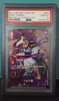 2024 ONE PIECE OP-09 JP ZORO- JUUROU SPECIAL ALT ART #067 PSA GRADED GEM MINT 10 - Image 1